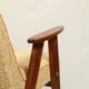 Vintage armchair oak wood yellow melange 1962 design by Chierowski renovated