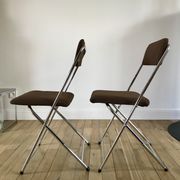 Pair of folding chairs eyrel made in france 1970s