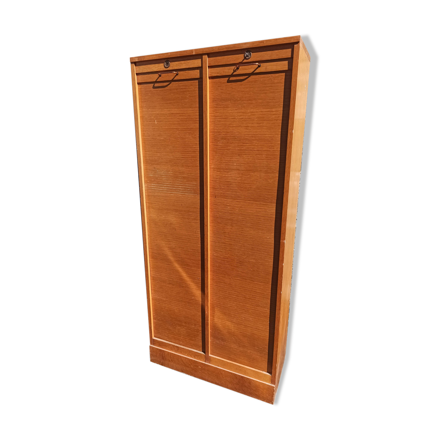 Notary furniture double filing cabinet with old curtains