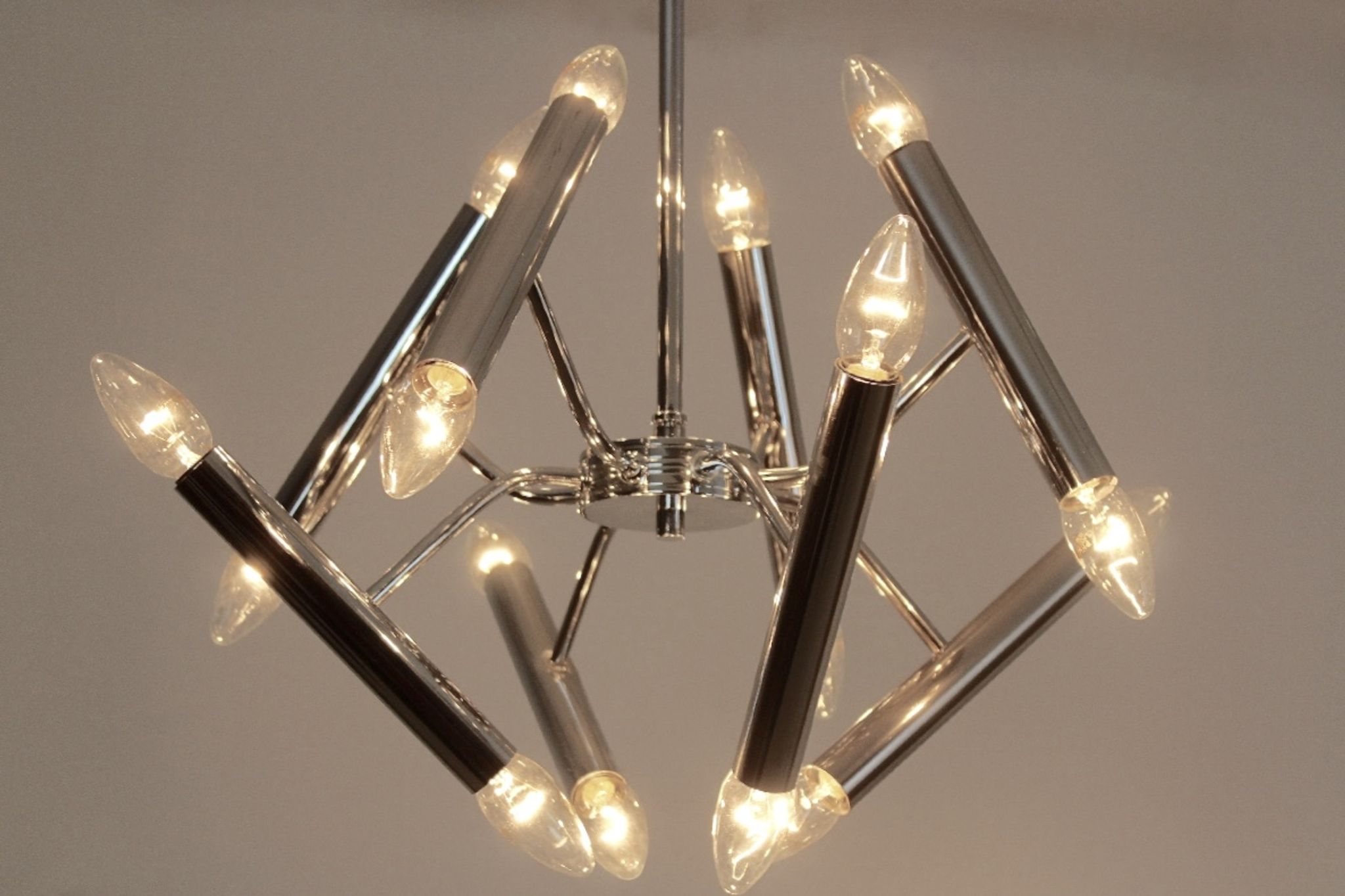Geometrical chrome chandelier by Boulanger