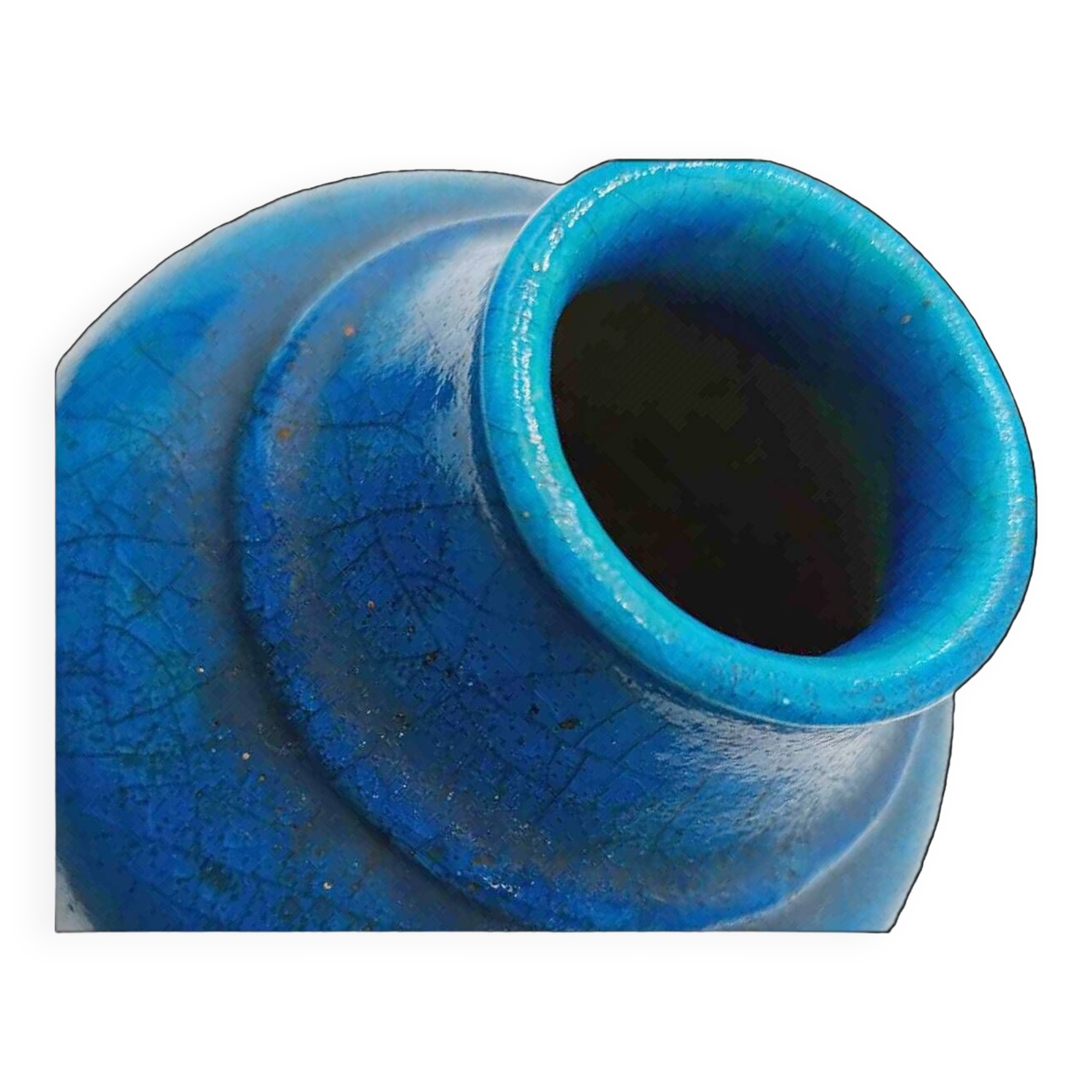 Blue ceramic vase by Edmond Lachenal