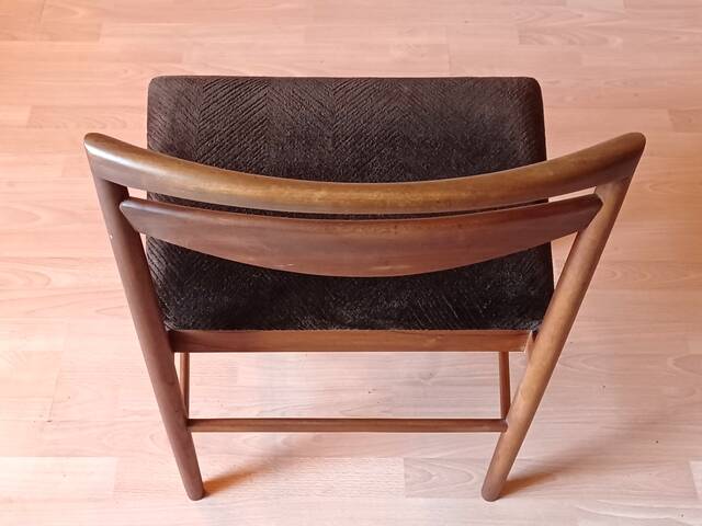 4 chaises Mcintosh teck et tissus velours vintage 1960