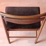4 Mcintosh teak and velvet fabric chairs vintage 1960