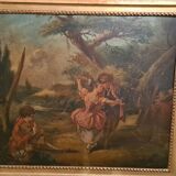 Trumeau en  bois laqué de style Louis XVI , fin XIXème
