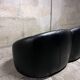 Pumpkin 2-seater sofa in black leather – Pierre Paulin for Ligne Roset,