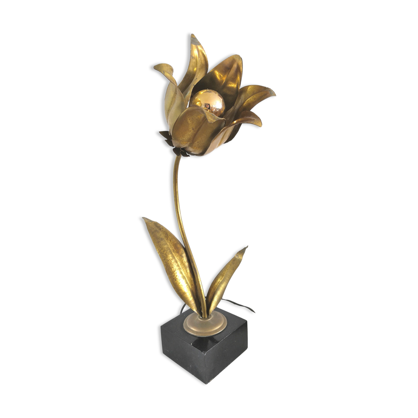 Tulip flower lamp in brass design 60s - 70s