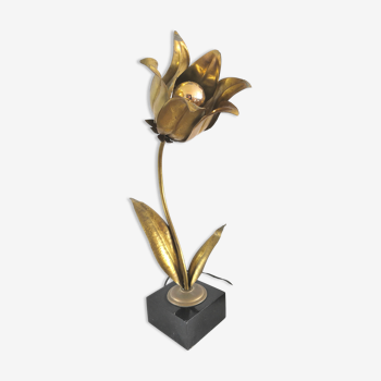 Lampe fleur tulipe en laiton design années 60 - 70