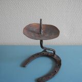 antique horseshoe candlestick brutalist candle holder horseshoe candlestick
