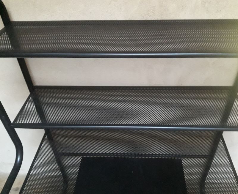 Desk shelves metal black vintage 80s