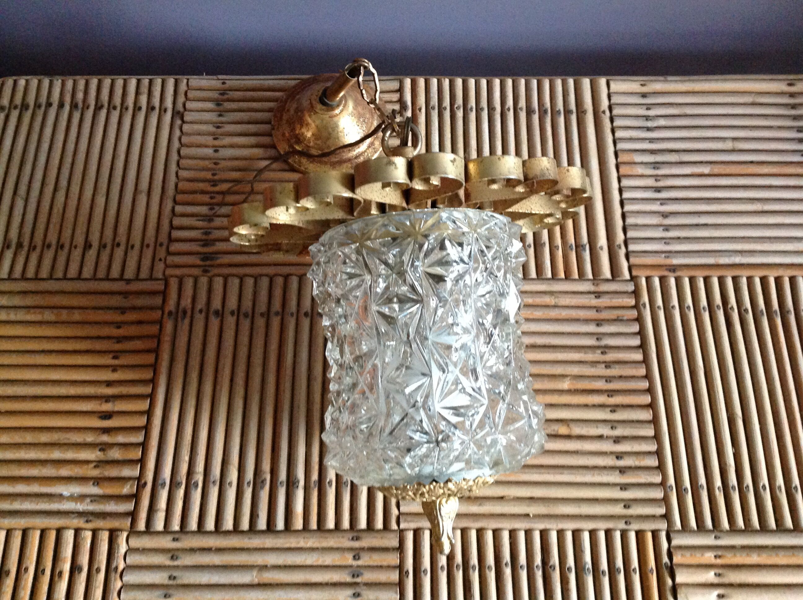 Glass and brass hanging