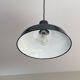 Old hanging lamp black enamelled sheet metal industrial vintage garage