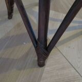 Set of 2 swivel bar stools / chairs - wood - cane - rattan - 80s