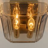 Large smoked glass wall sconces by Limburg, Germany.