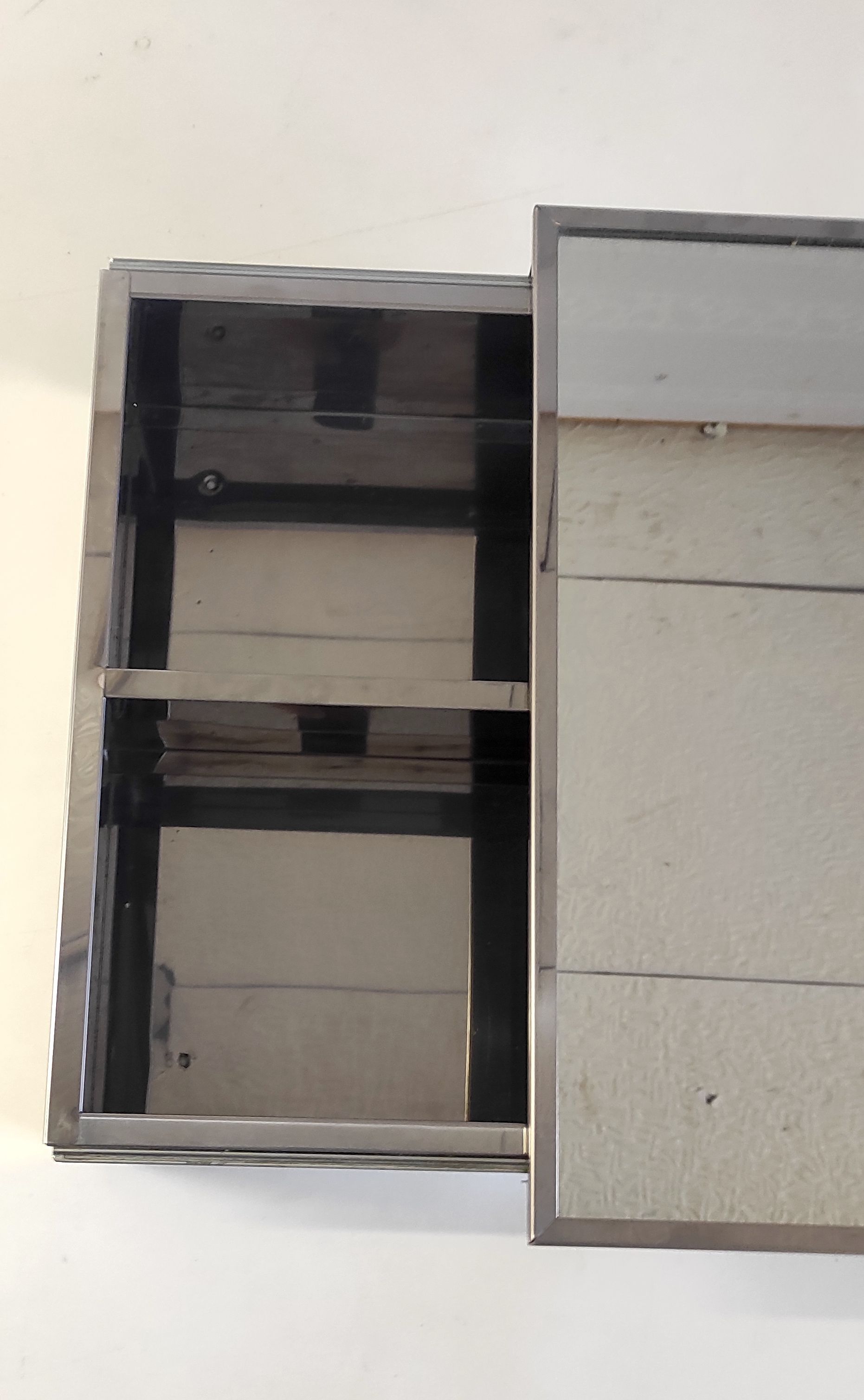 Chrome metal wall toilet cabinet – 70s/80s