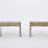 Mid-Century Modern Bedside Tables Made of Laquered Goat Skin by Aldo Tura