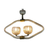 Lustre vénitien en verre de murano et laiton vers 1950