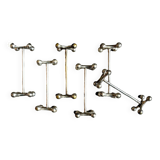 6 silver metal knife holders