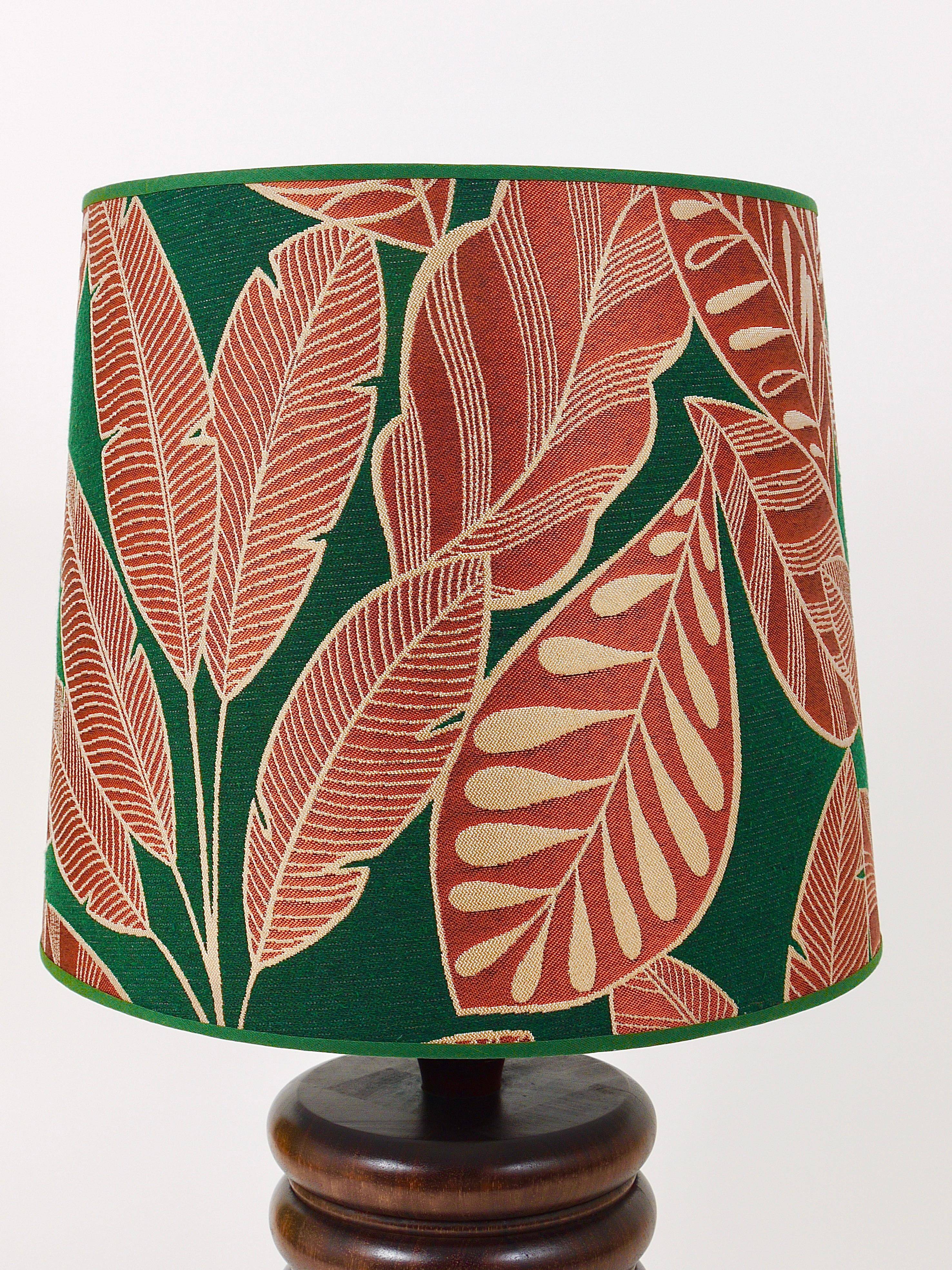 Mid-century table or accent lamp, turned wooden base, Sweden, 1970s