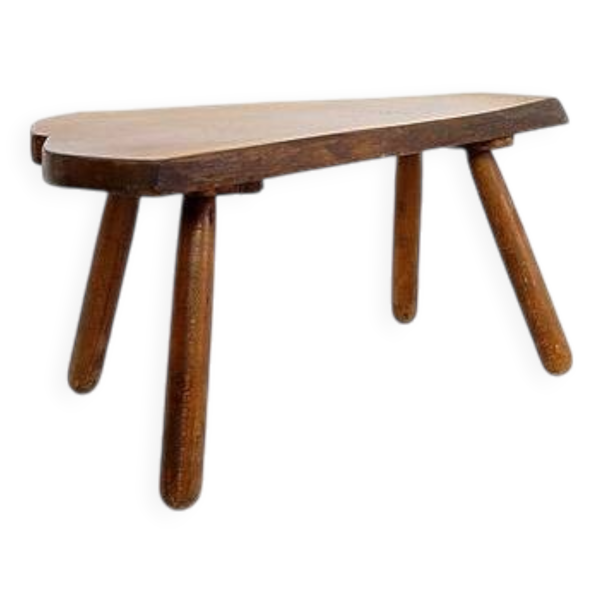 Vintage Brutalist coffee table / Side table in solid wood - 1960s