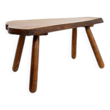 Vintage Brutalist coffee table / Side table in solid wood - 1960s