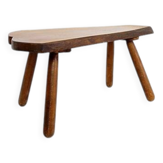 Vintage Brutalist coffee table / Side table in solid wood - 1960s