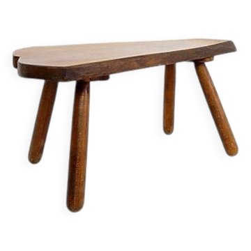 Vintage Brutalist coffee table / Side table in solid wood - 1960s