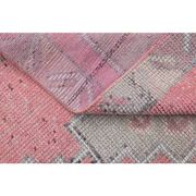 1970s Vintage Turkish Oushak Handmade Wool Cotton Pink Runner Rug 93x327