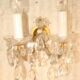 Crystal wall light with two arms from the 1960s.