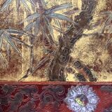 A.Bouverat Lacquered panel of Chinese inspiration hand painted 20th century