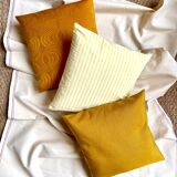 Cushion in yellow striped cotton sail ☐ 40 cm