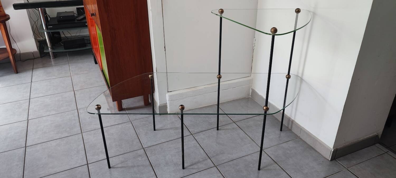 1950s glass display shelves