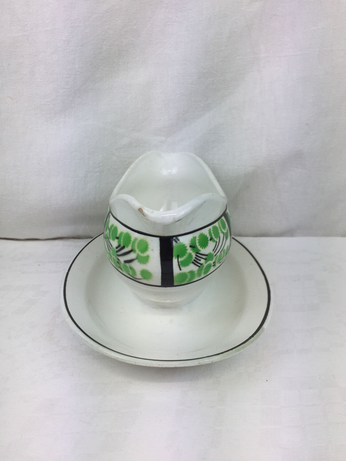 Old sauce boat made in France Digoin Sarreguemines