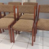 Suite of 6 vintage Baumann dining chairs 1970