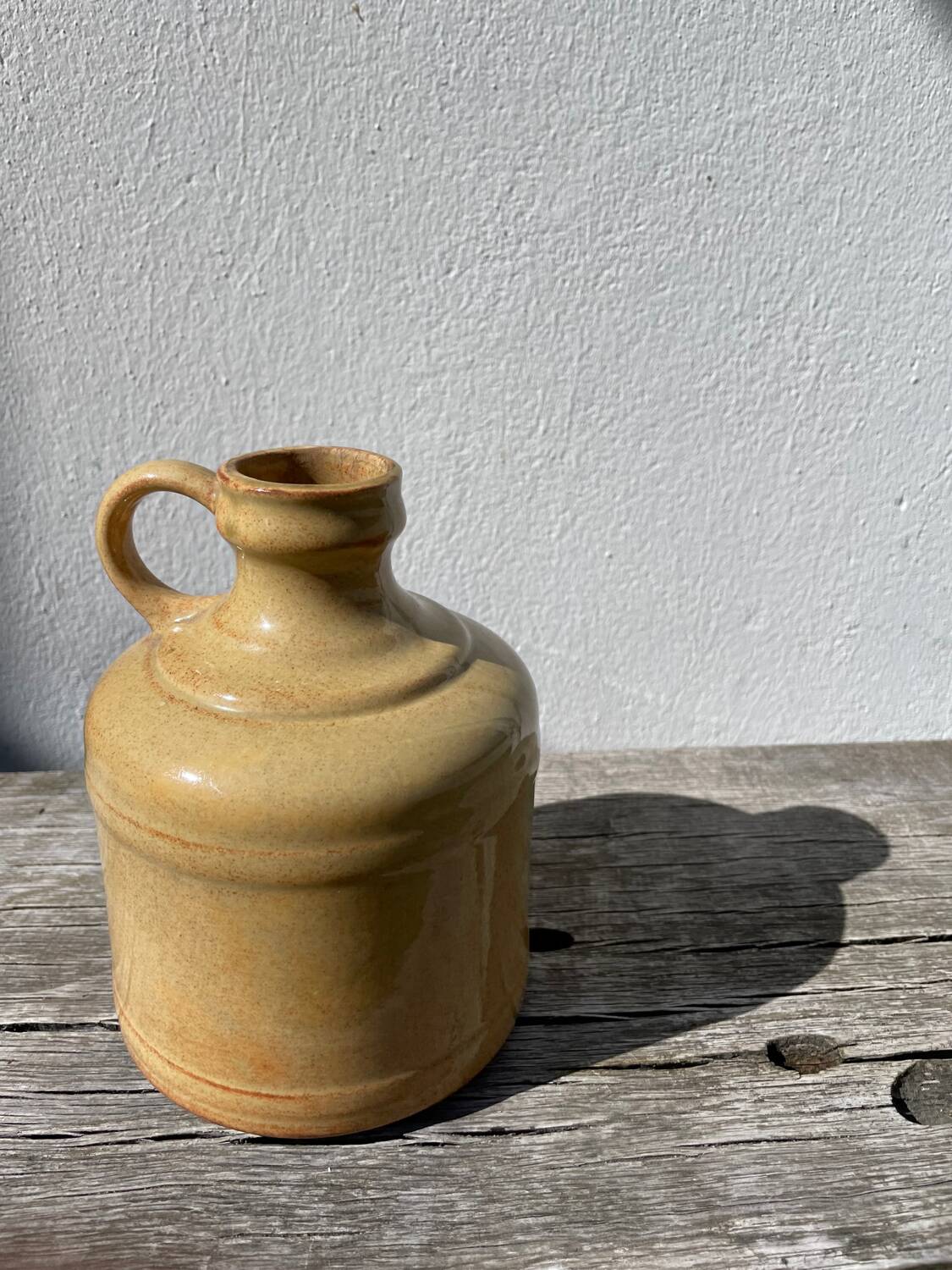 Antique glazed terracotta jug vase