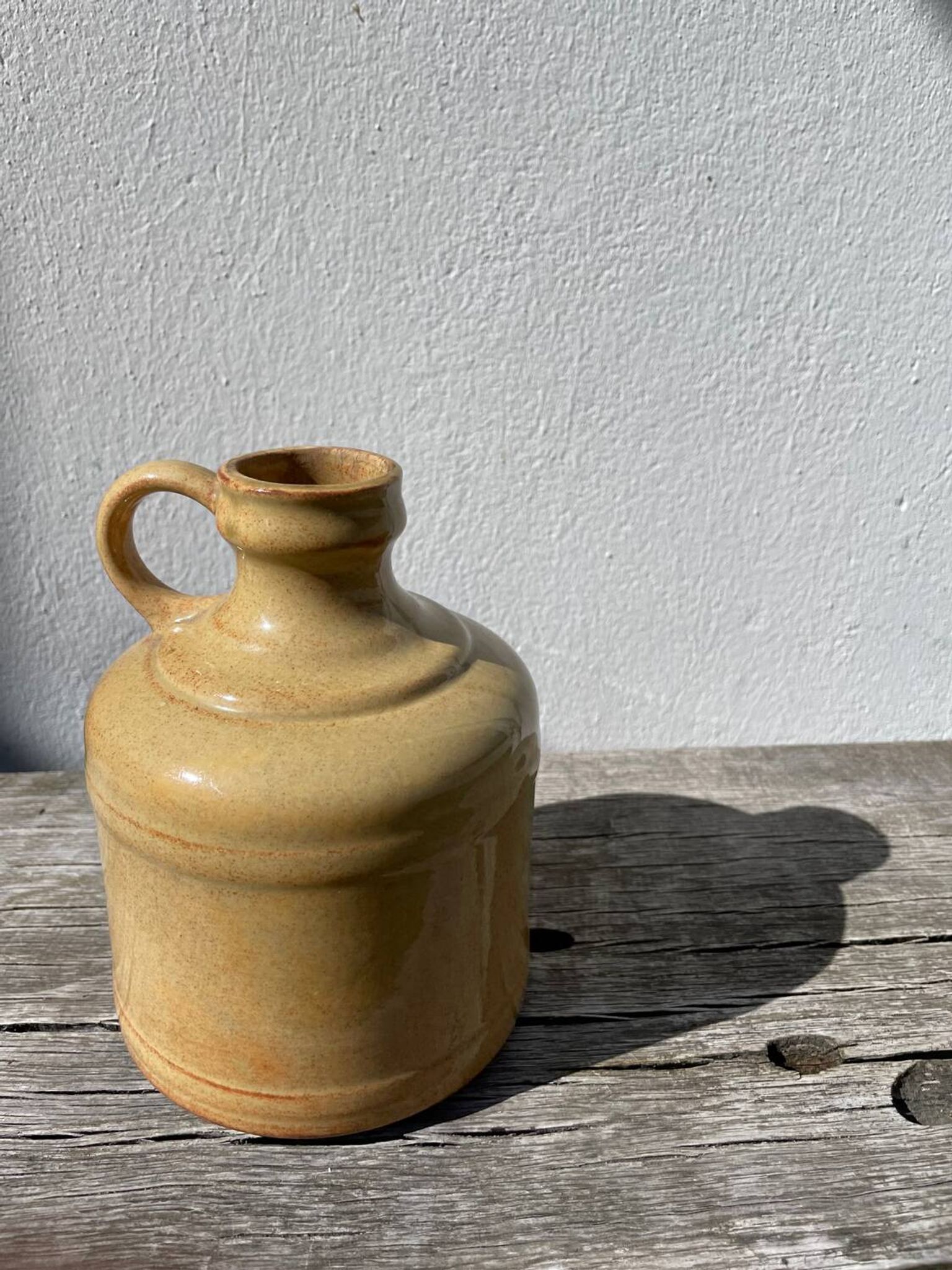 Antique glazed terracotta jug vase