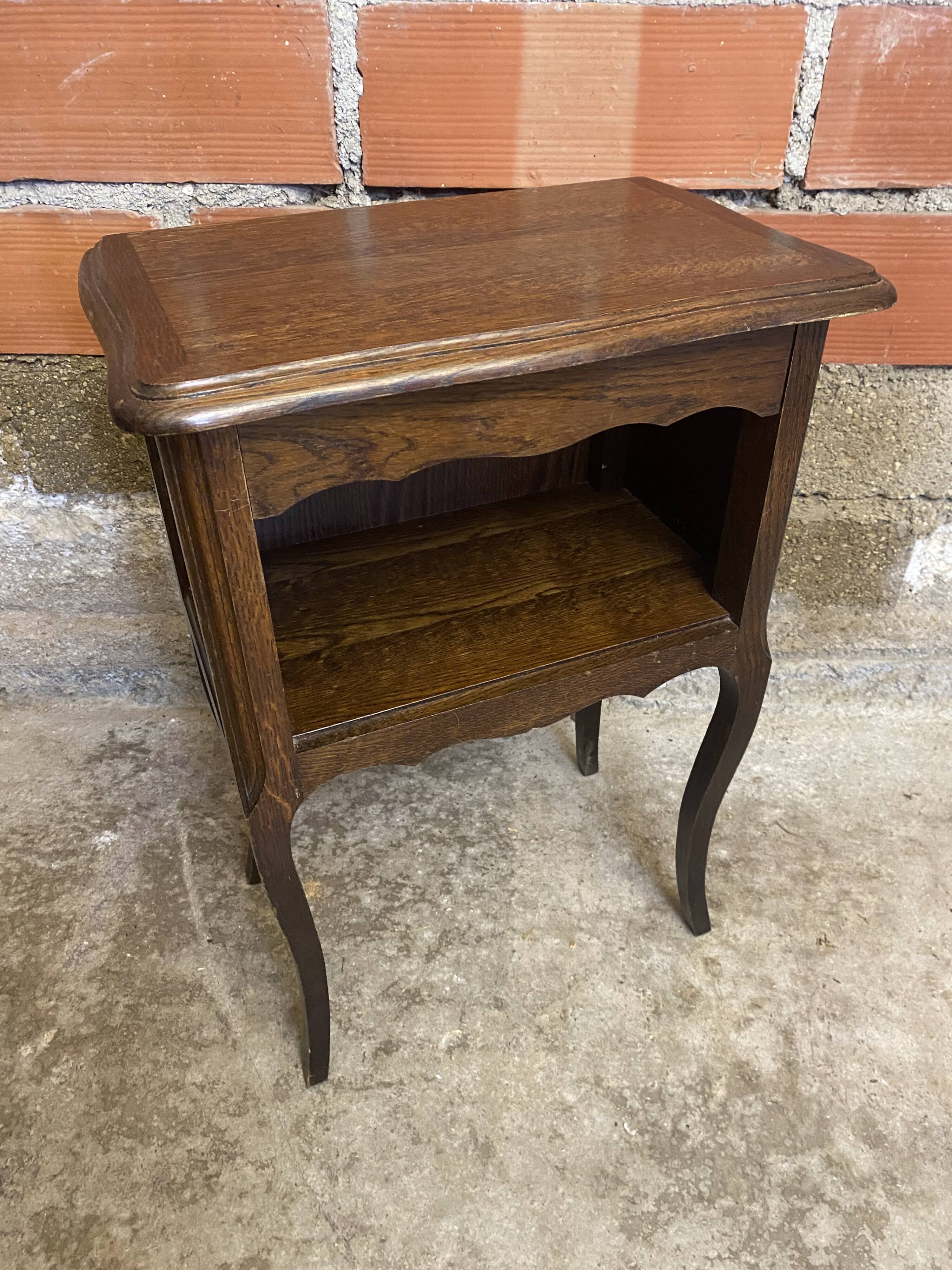 Louis xv style nightstand table wood drawer + vintage case