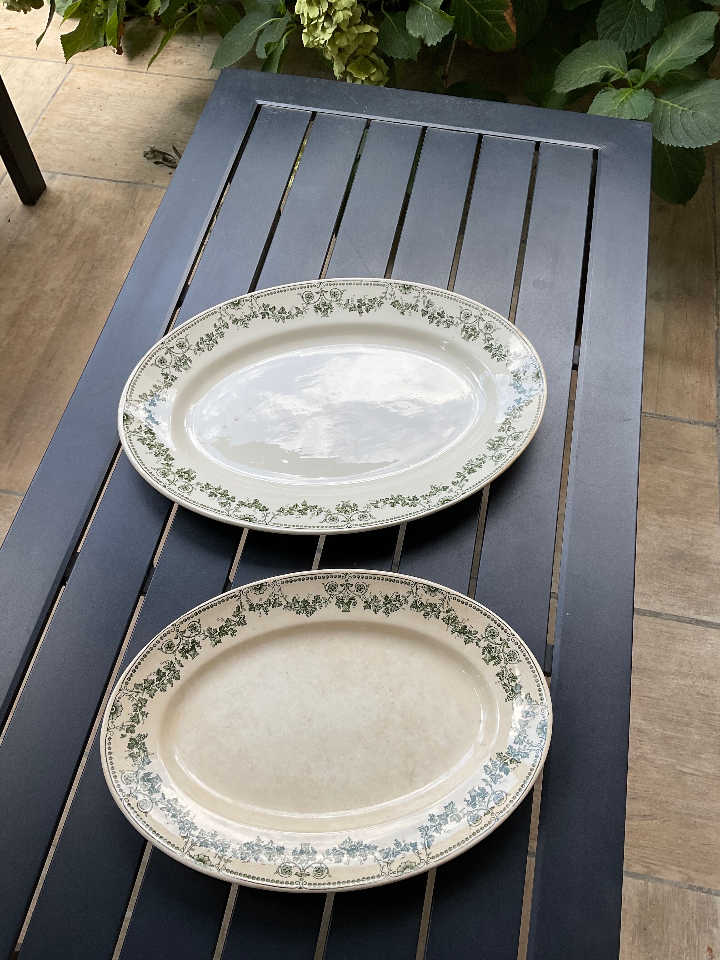 2 oval dishes . Badonvillers.model champagne