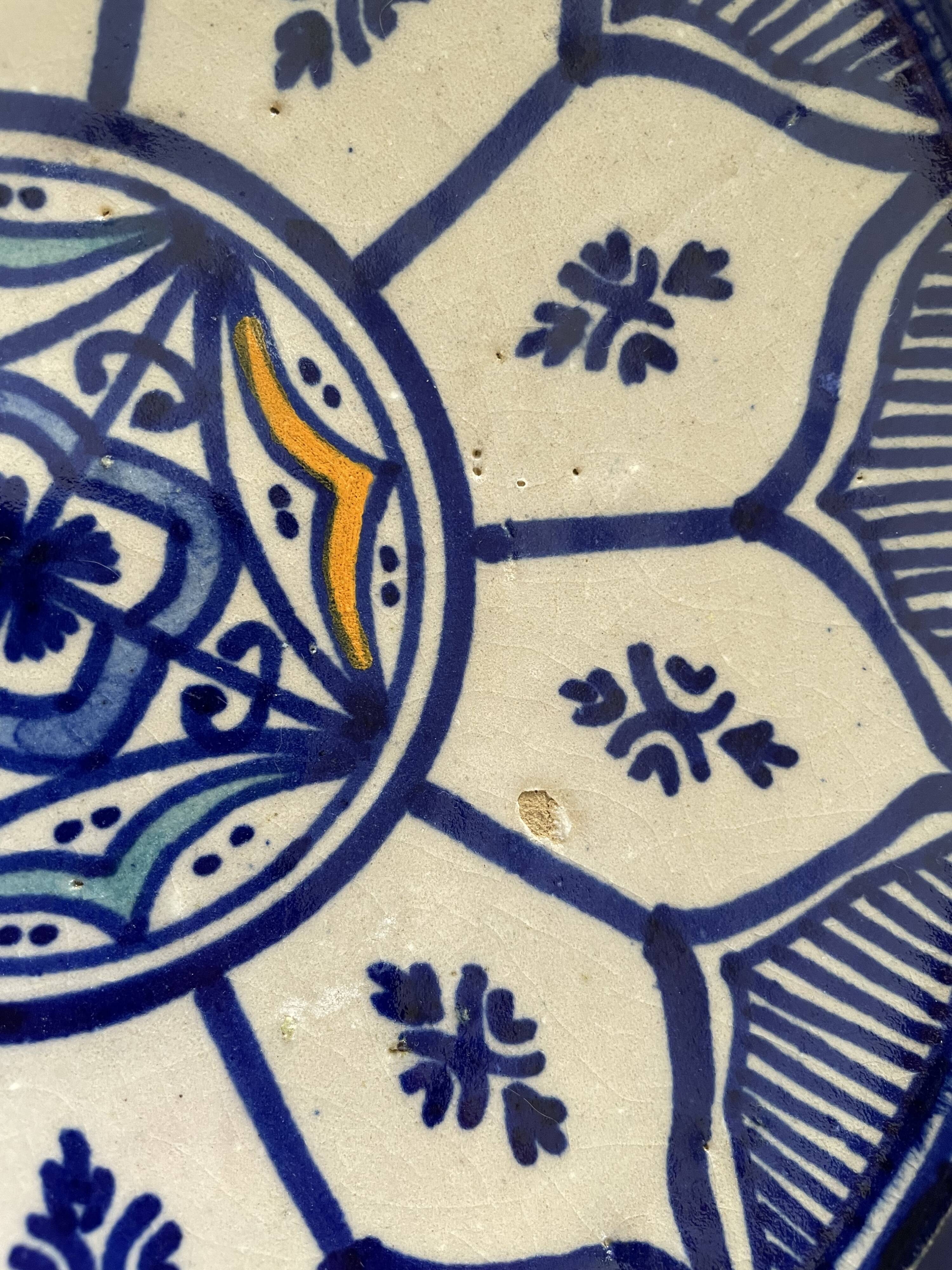 Cobalt blue Moroccan plate