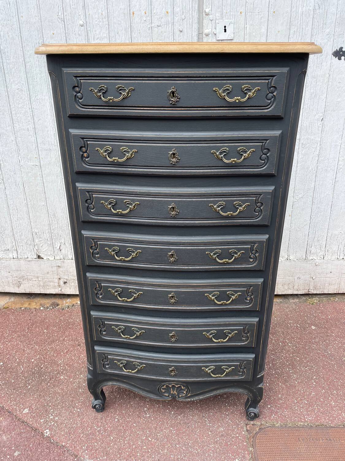 Louis XV style weekly planner, patinated black