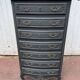 Louis XV style chest of drawers, black patina.
