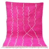 Handmade pink berber carpet 253 x 153 cm