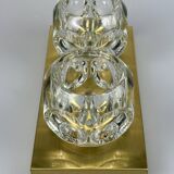 60s 70s peill & putzler cube wall lamp wall sconce ice glass space design