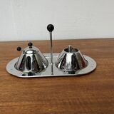 Postmodern Italian plateau for sugar and milk by Michael Graves for Alessi, 1980s, set of 3.