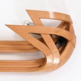 Vincent Gonzalez: sculpted curved wood wall light, 1970s design