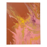 Brown and yellow abstract painting
