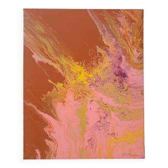 Brown and yellow abstract painting
