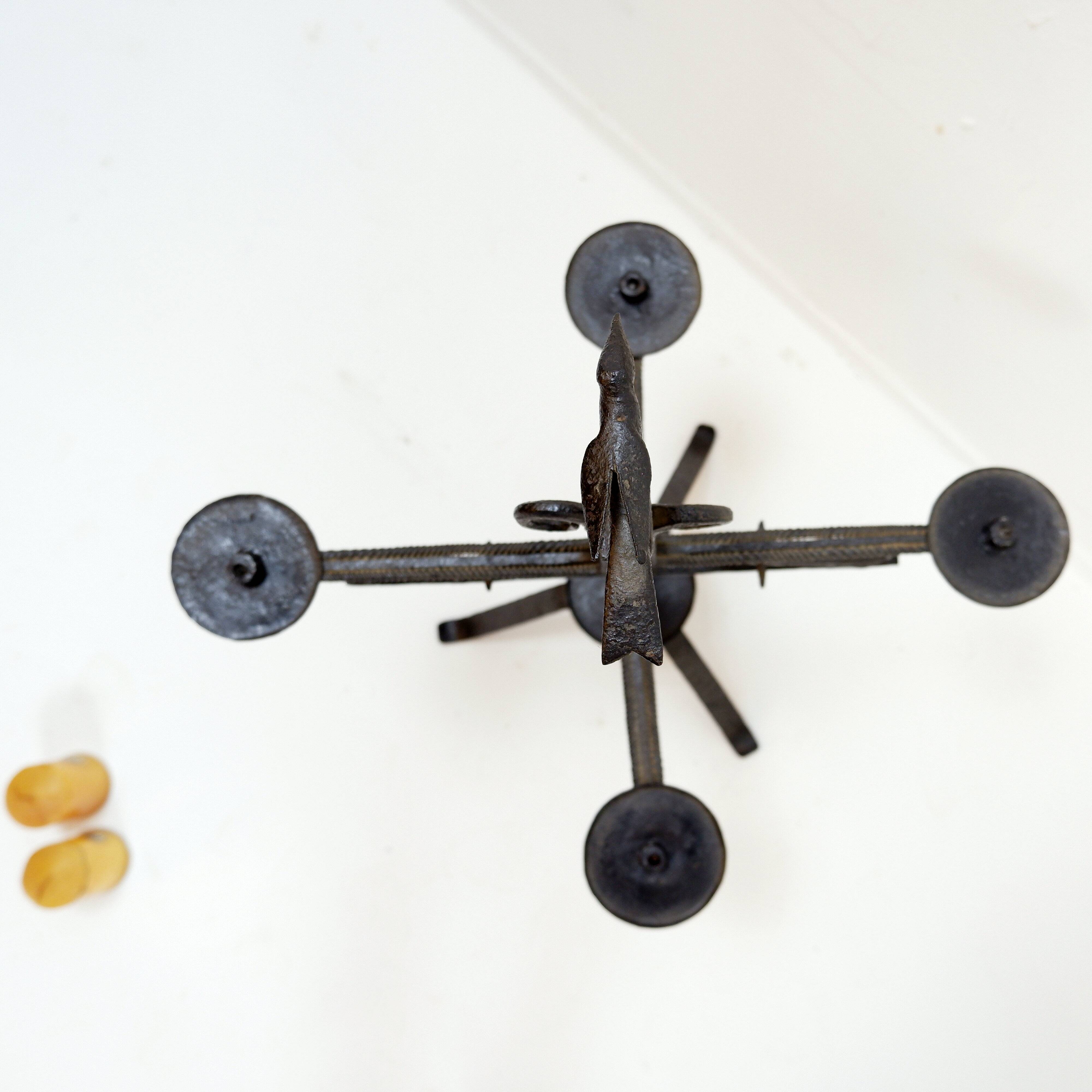 Wrought iron candle holder - France, 20th century