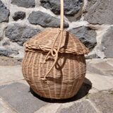 Panier en osier rond avec couvercle
