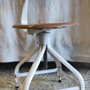 Workshop chair by Nicolle in metal and wood - 1960s