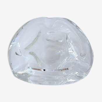 Cendrier triangulaire en cristal incolore transparent de Sèvres